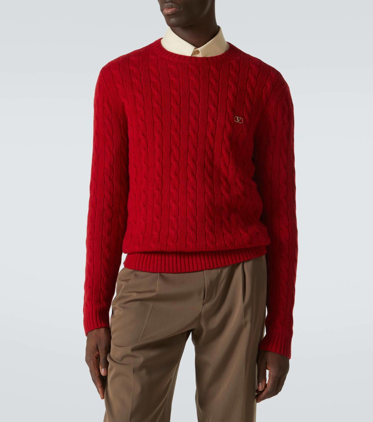 RED VALENTINO ニット Valentino: Red Wool 'Chez Valentino' & Panther Embroidery Sweater