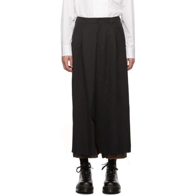 Photo: Sulvam Black Layered Skirt Trousers