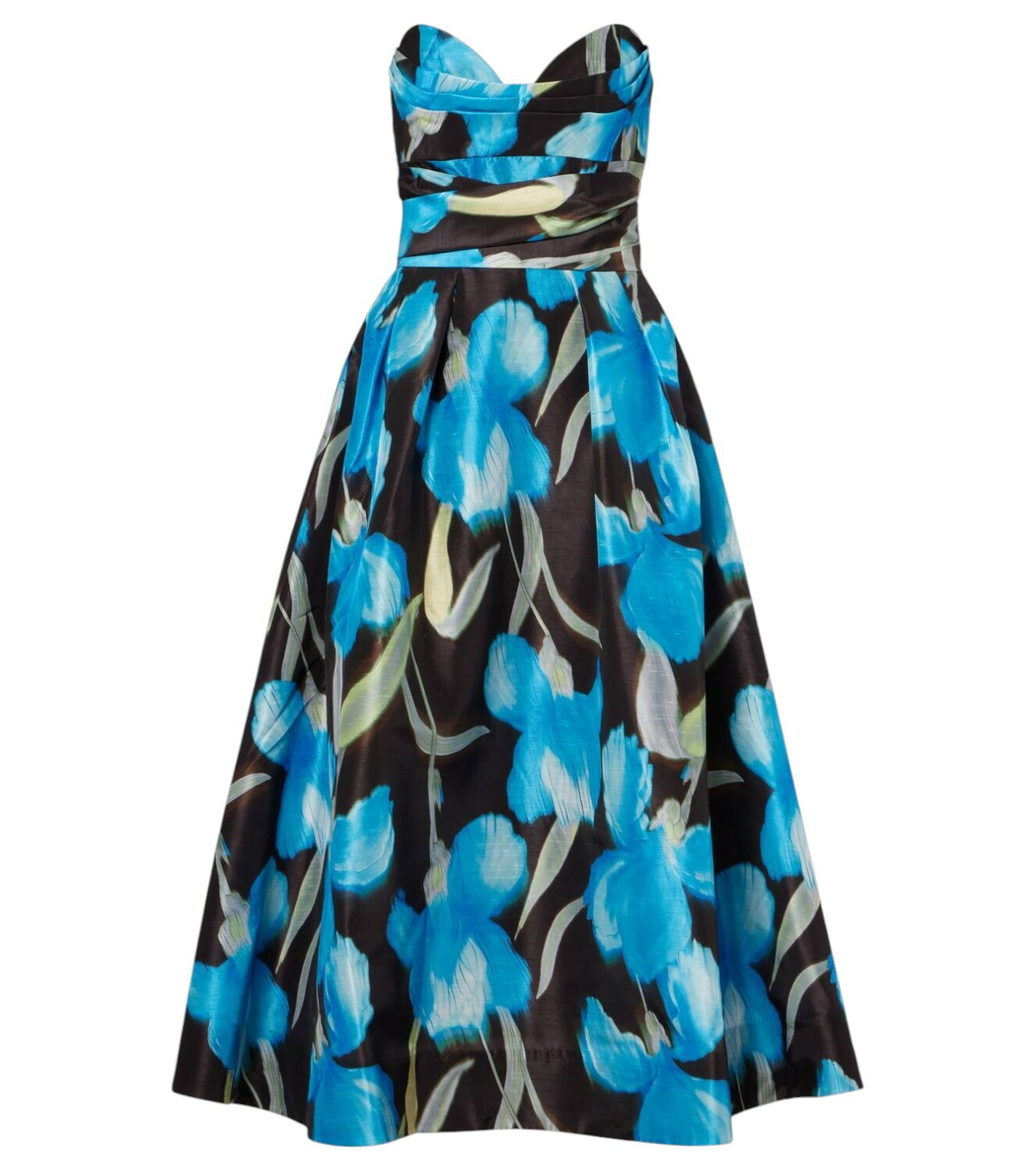 REBECCA VALLANCE ワンピース Paros floral cotton midi 1042171 Rebecca Vallance Paros Floral Cotton Midi Dress In Blue