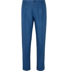 Dolce & Gabbana - Slim-Fit Tapered Pleated Linen Trousers - Blue