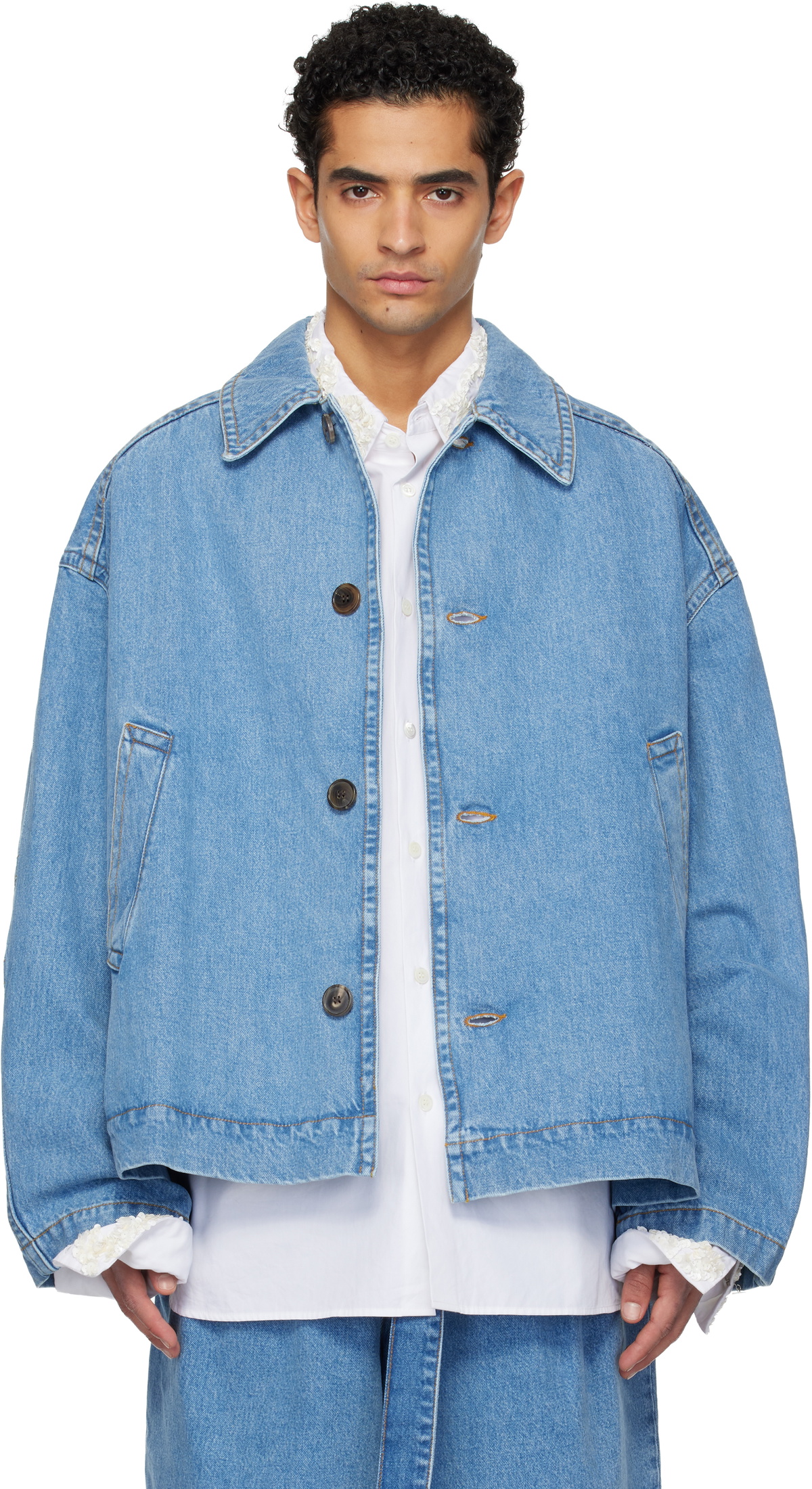 Dries Van Noten Blue Heavyweight Denim Jacket