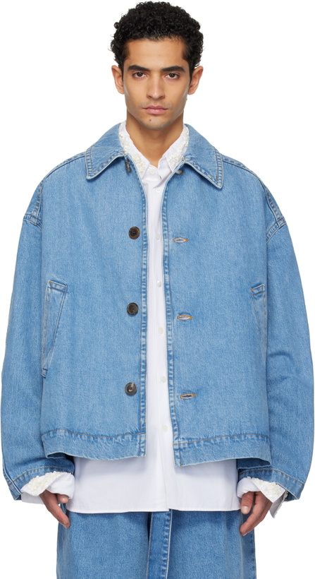 Photo: Dries Van Noten Blue Heavyweight Denim Jacket