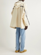 Acne Studios - Oversized Logo-Print Textured Cotton-Blend Hoodie - Neutrals