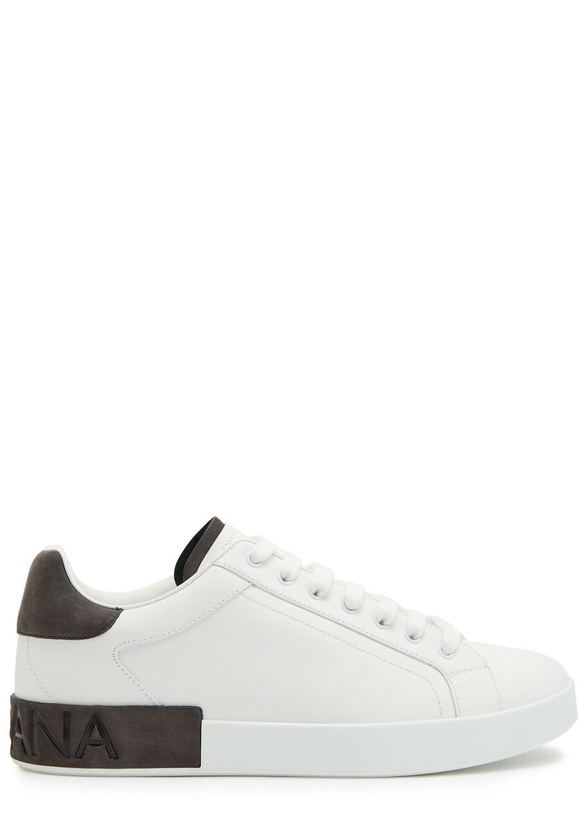 Photo: Dolce & Gabbana Portifano Panelled Leather Sneakers White