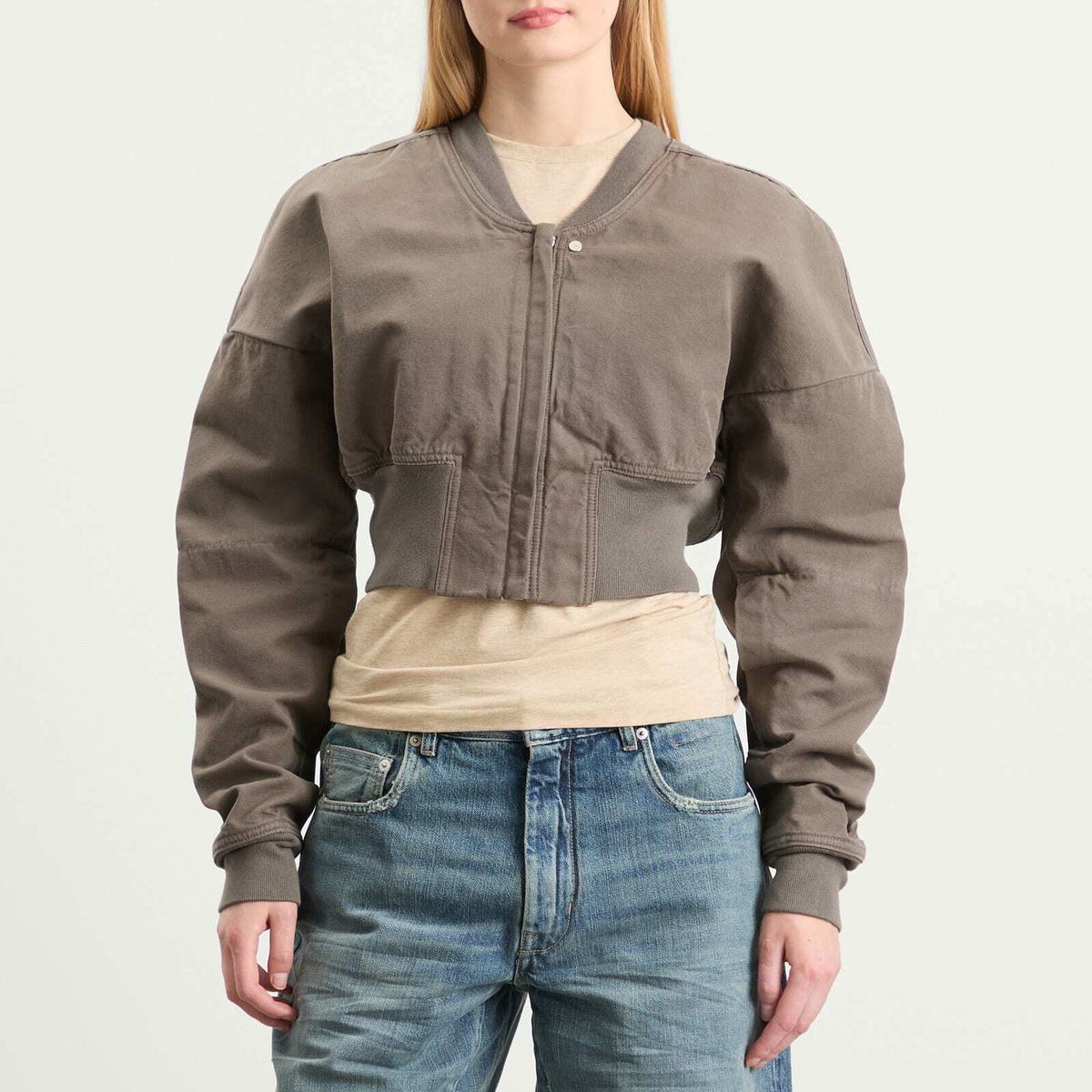 Rick Owens DRKSHDW Women's Cropped Flight Jacket in Dust