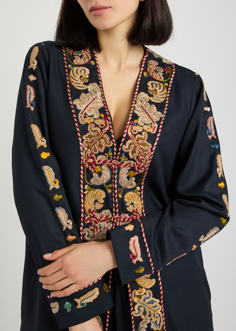 Bode Feather Runner Embroidered Cotton-blend Jacket Multicoloured 1