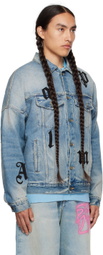 Palm Angels Blue Patches Denim Jacket