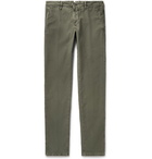 Incotex - Slim-Fit Stretch-Cotton Trousers - Men - Army green