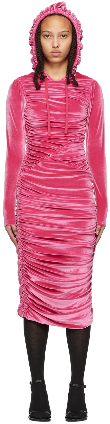 Hood by Air Pink Ruched Mid-Length Dress