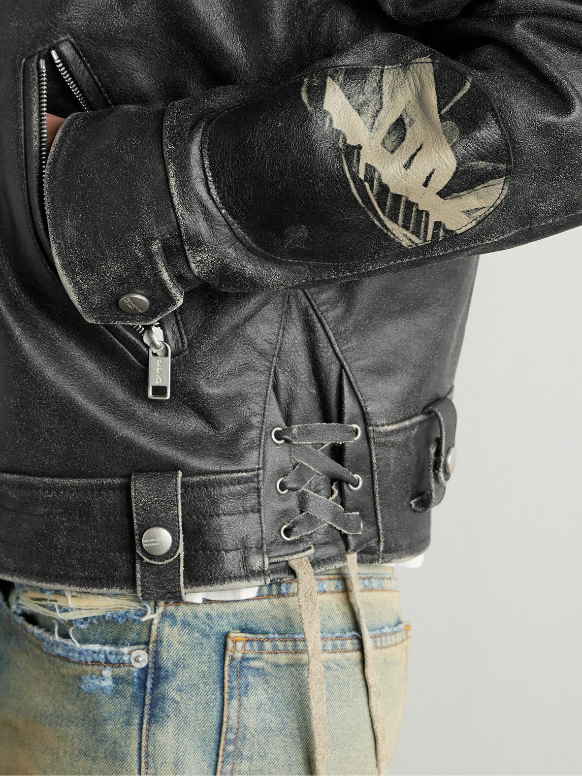 Enfants Riches Déprimés - Pianist Distressed Leather Jacket Enfants Riches Déprimés - Pianist Distressed Leather Jacket