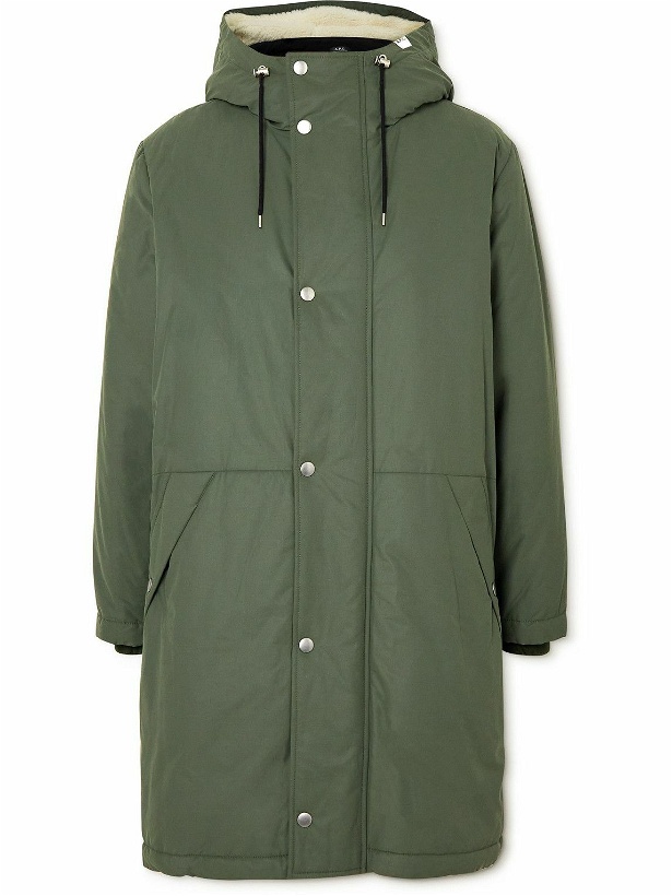 Photo: A.P.C. - Hector Padded Cotton-Blend Parka - Green