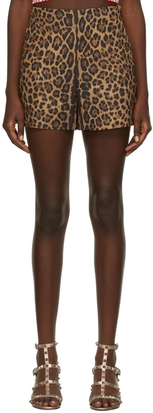 Photo: Valentino Tan Leopard Printed Couture Shorts