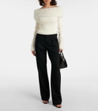 Jean Paul Gaultier Ribbed-knit faux fur-trimmed top