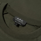 A.P.C. Men's Phil Varsity Logo Sweat in Military Khaki