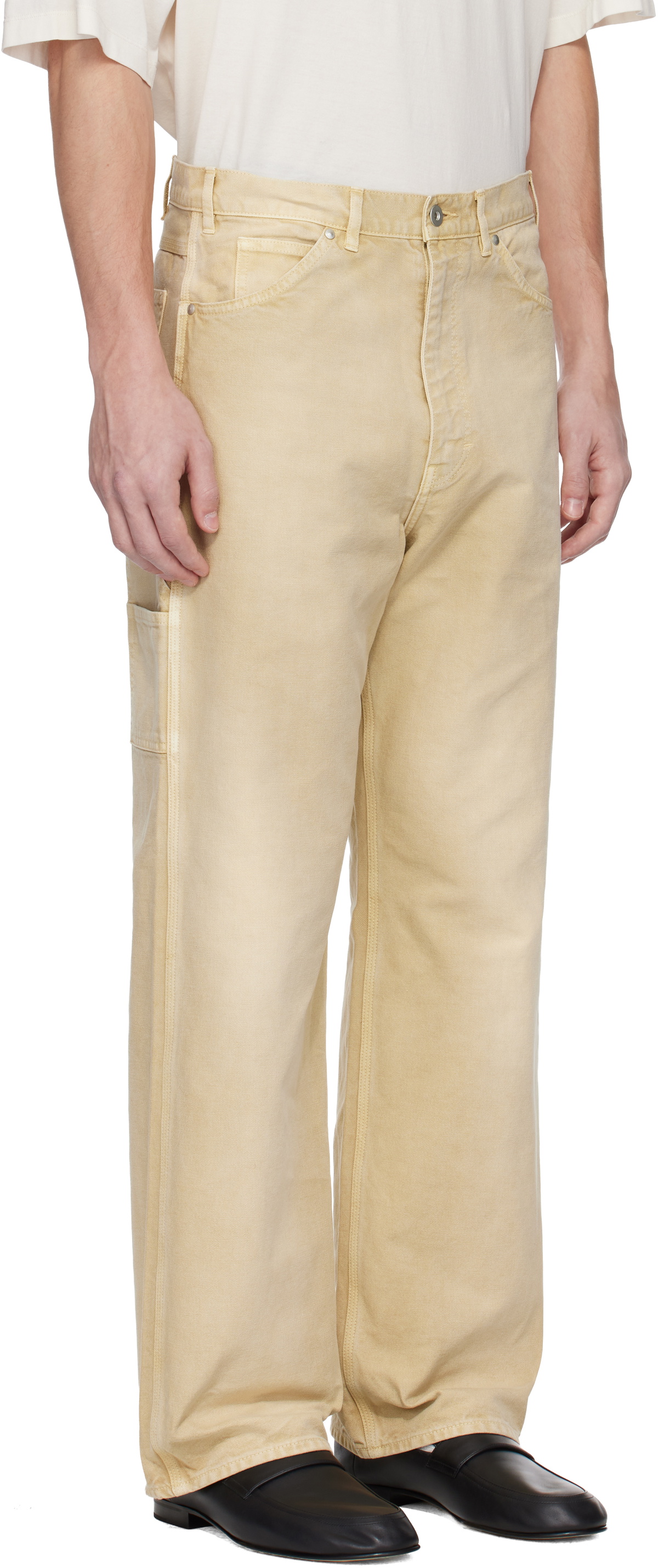 AURALEE Beige Organic Cotton Duck Trousers Auralee