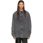 Off-White Grey Denim Arrows Oversized Shirt