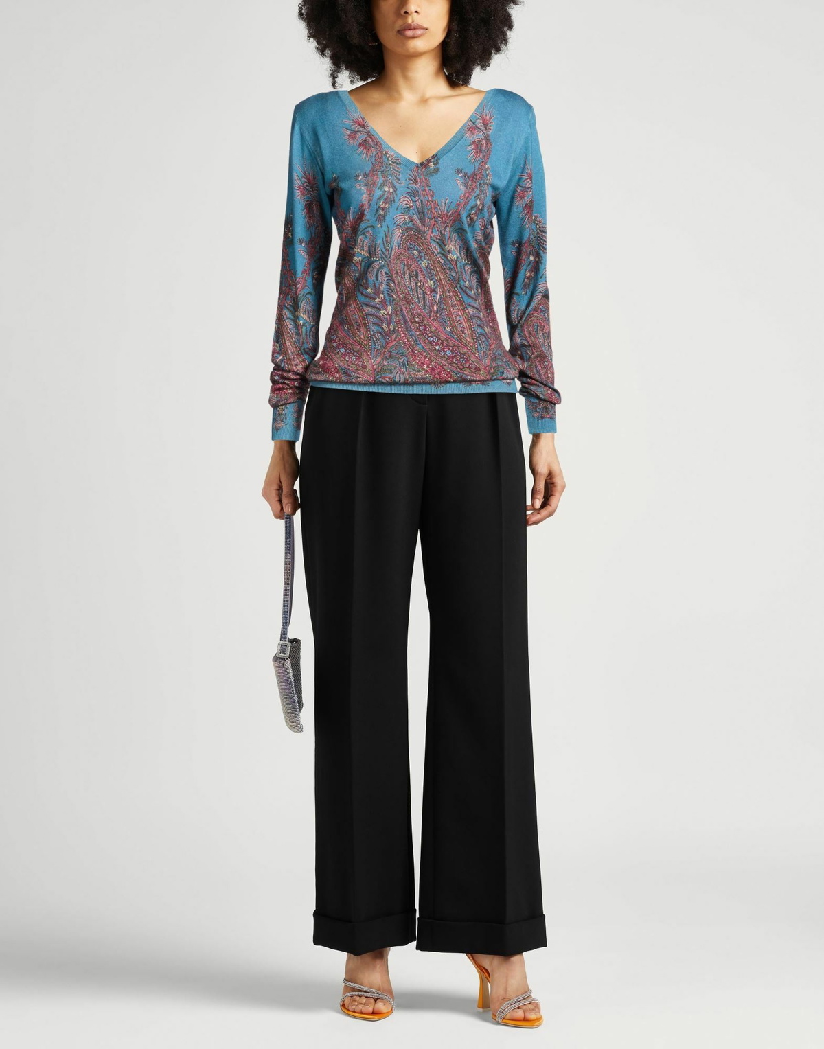 Etro Womens Sweater Slate in Blue