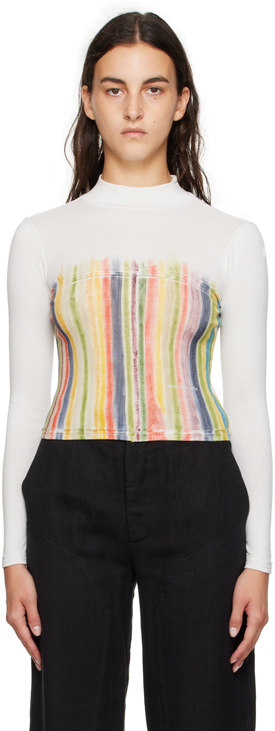 Eckhaus Latta White Lapped Baby Turtleneck