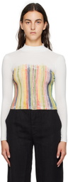 Eckhaus Latta White Lapped Baby Turtleneck