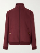 Valentino Garavani - VGold Striped Drill Zip-Up Sweater - Burgundy