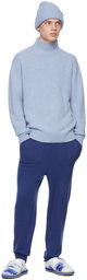 The Elder Statesman Blue Cashmere Heavy Turtleneck