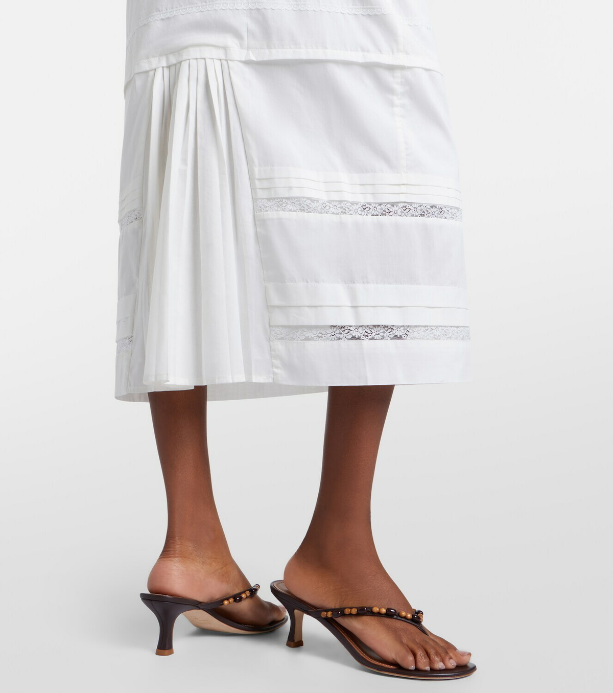 Staud Corinna embroidered cotton voile midi dress