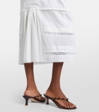 Staud Corinna embroidered cotton voile midi dress