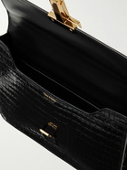 TOM FORD - Glossed Croc-Effect Leather Pouch