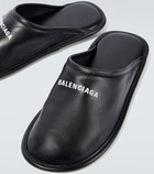 Balenciaga - Logo leather slippers