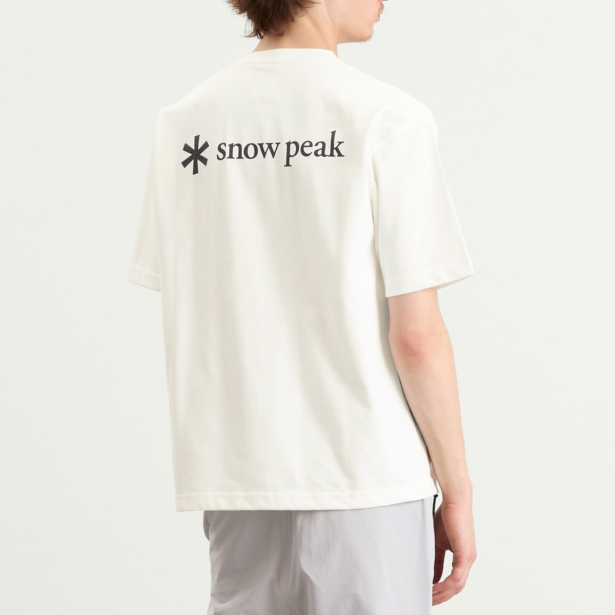 Snow Peak Men's Back Printed Logo T-Shirt in Off White