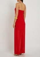 Staud Liliana Strapless Stretch-mesh Maxi Dress Red