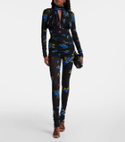 Blumarine Floral jersey leggings