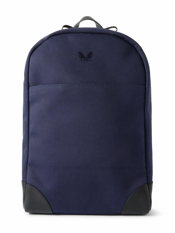 Photo: Bennett Winch - Logo-Embroidered Leather-Trimmed Cotton-Canvas Backpack