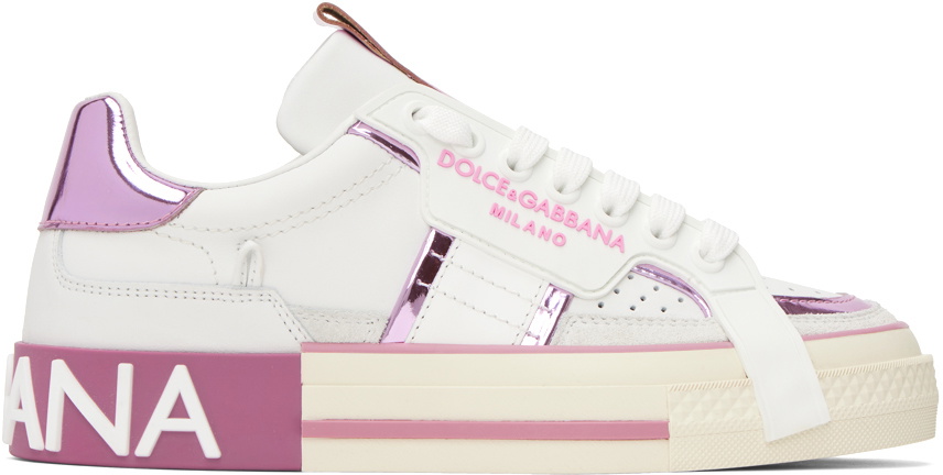 Dolce & Gabbana White & Pink 2.Zero Sneakers Dolce & Gabbana