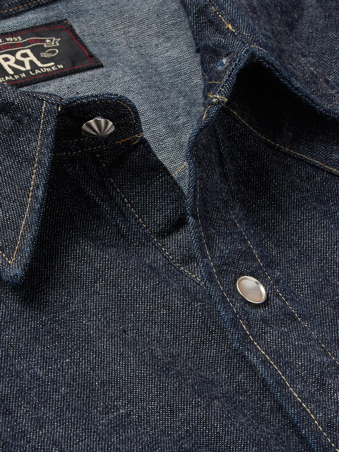 RRL - Slim-Fit Denim Western Shirt - Blue