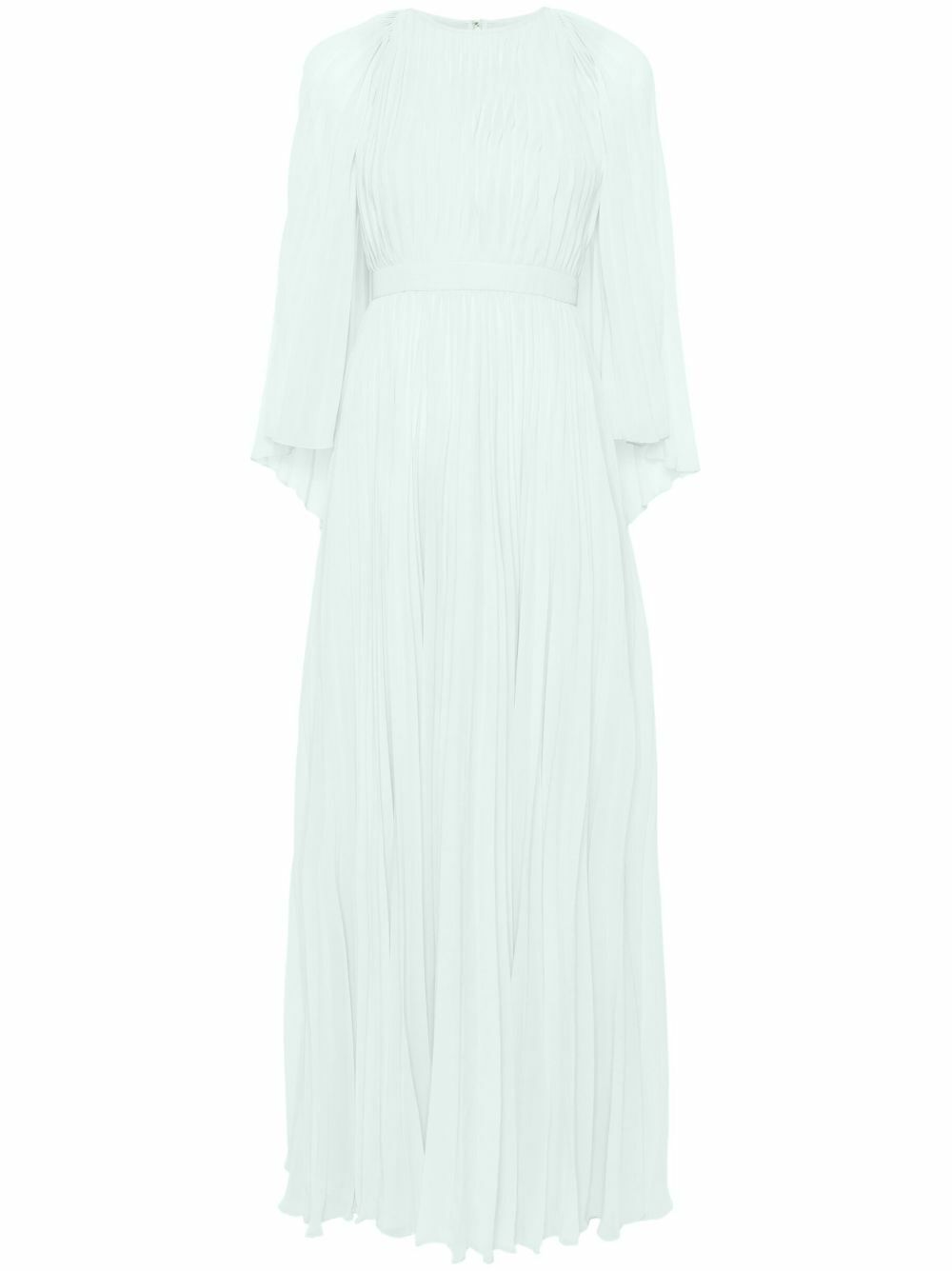 Huishan Zhang Green Plissé Cape Gown