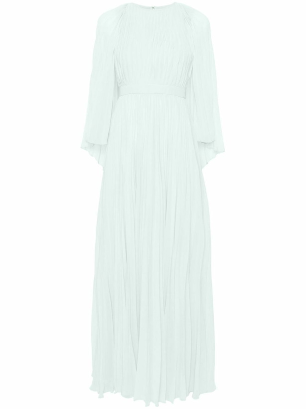 Photo: Huishan Zhang Green Plissé Cape Gown