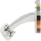 Paul Smith Silver Circle Signature Stripe Cufflinks