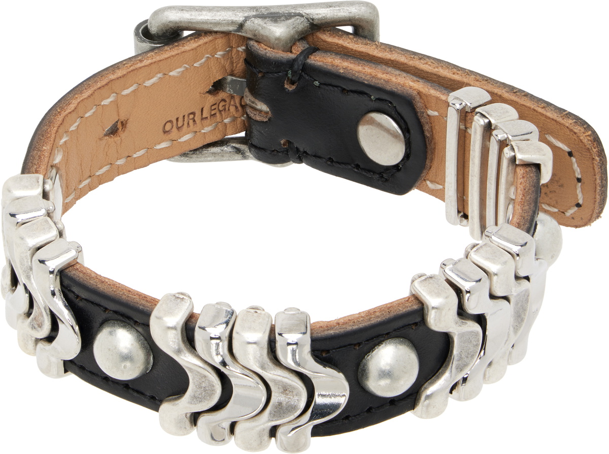 Our Legacy LEATHER WAVE BRACELET ボルドー Our Legacy - Wave Bracelet Burgundy Chromexcel Leather