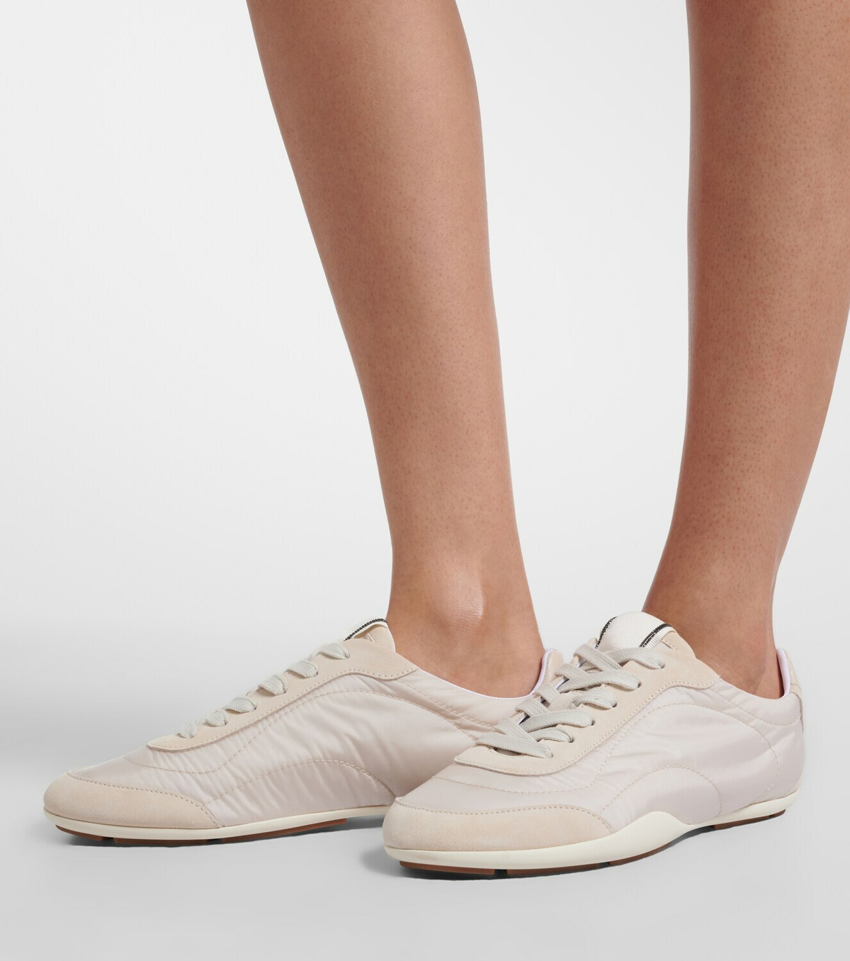 Brunello Cucinelli Monili suede-trimmed sneakers