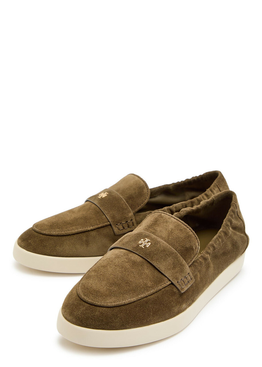 Tory Burch Ballet Sport Suede Loafers Khaki