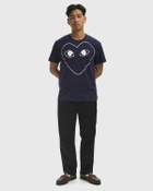 Comme des Garçons Play LOGO PRINT KNIT TEE Blue Mens Shortsleefe