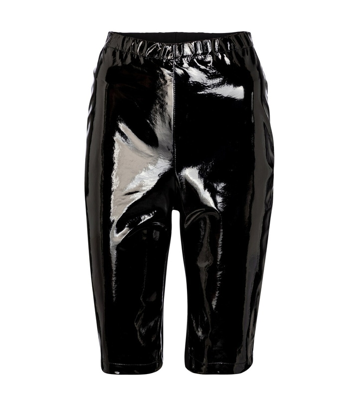 Photo: David Koma Patent leather biker shorts