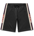 Gucci - Webbing-Trimmed Tech-Jersey Shorts - Men - Black