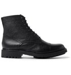 Grenson - Joseph Cap-Toe Pebble-Grain Leather Boots - Black
