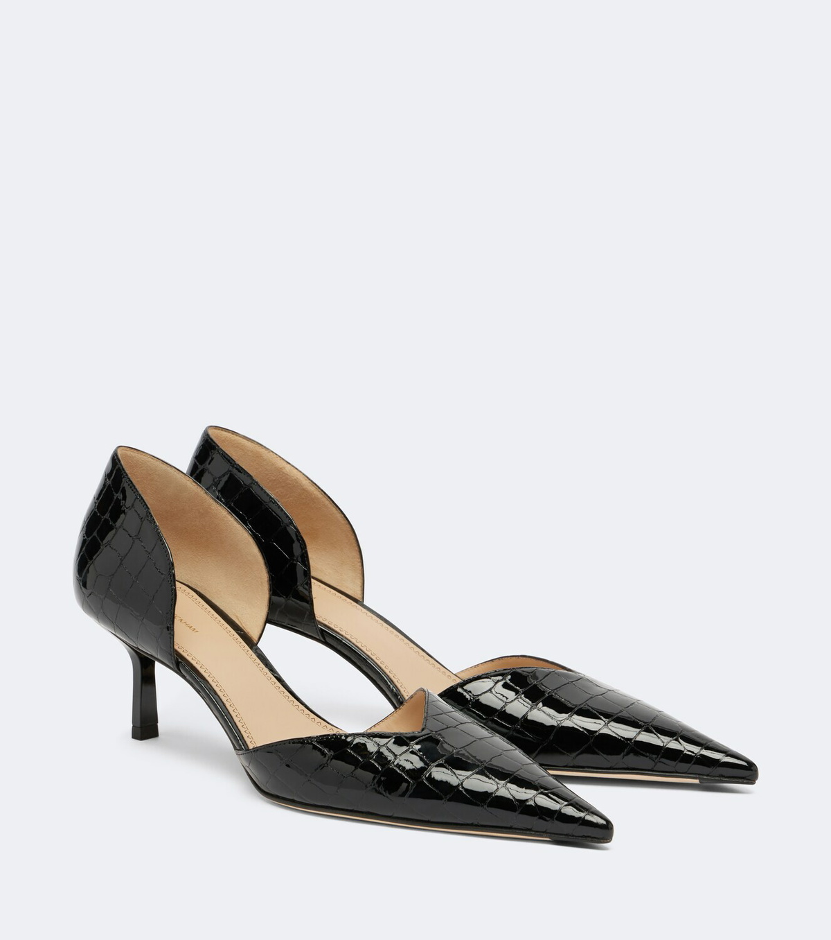 Victoria Beckham Victoria Angle D'Orsay croc-effect leather pumps