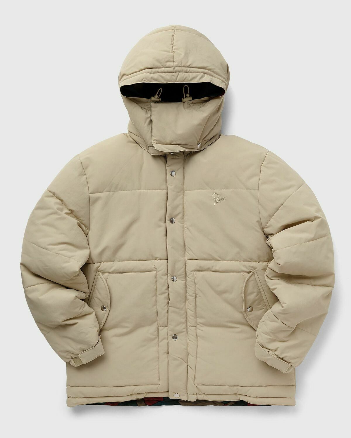 By Parra Trees In Wind Puffer Jacket Beige - Mens - Down & Puffer