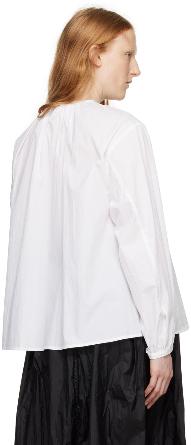 AMOMENTO White Shirred Blouse