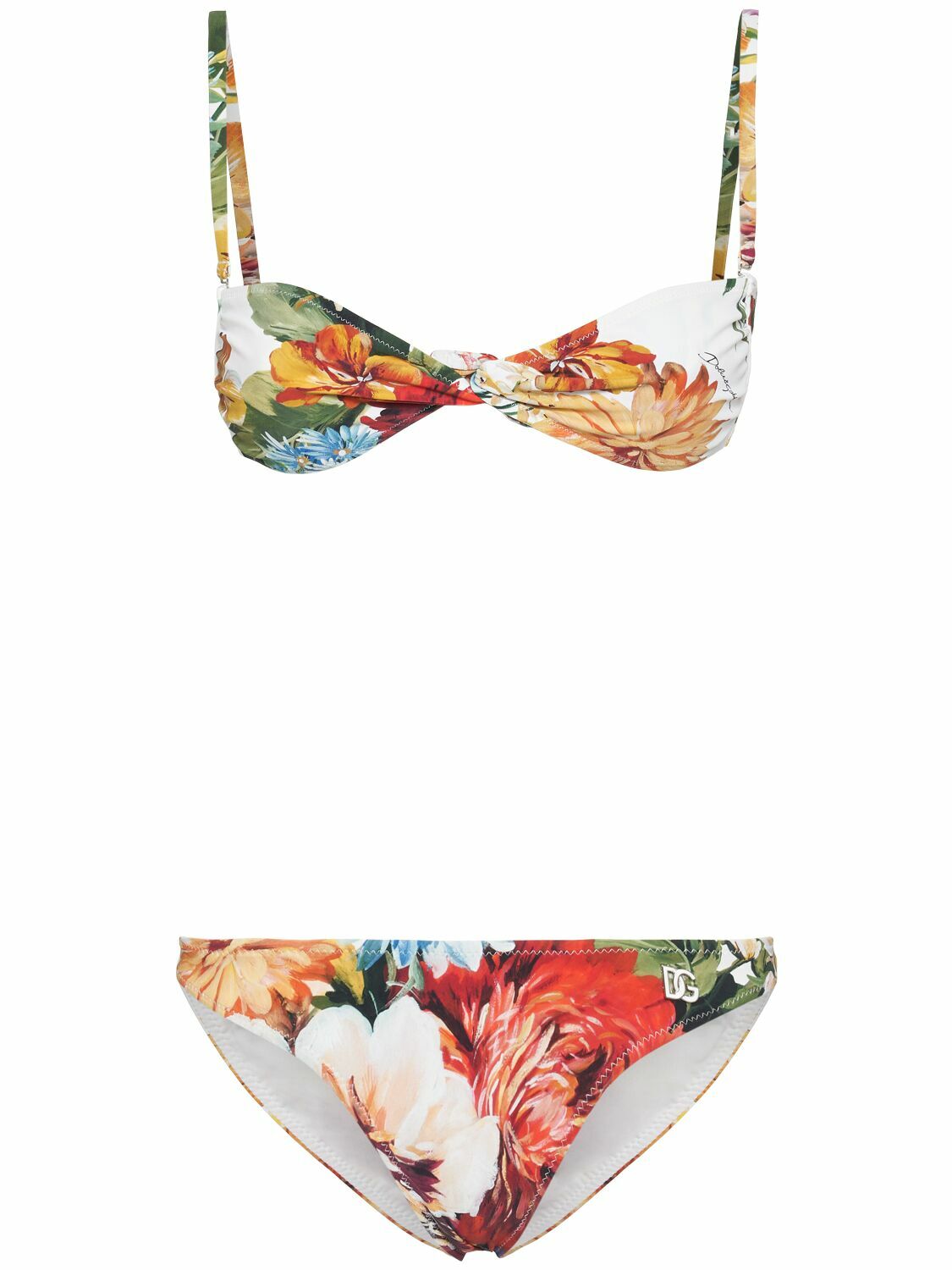 【関税＆送料込み】Dolce & Gabbana Majolica Print Bikini Majolica-print triangle bikini in Multicolor for Women