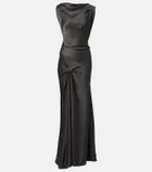 Victoria Beckham Posy draped gathered crêpe satin gown